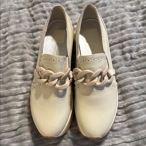 Dolce Vita Cream Flats with Chain Accent